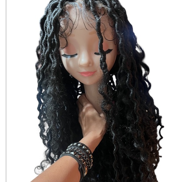 Full Lace Braided Wig Synthetic Knotless Box Goddess Faux Locs Braided Wig - Picture 3 of 12